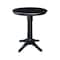 International Concepts Round 30 in Round Top Pedestal Table, 34.9 inH, Black, 30 W, 30 L, 35.9 in H, Wood, Black K46-30RT-27B-6B - alternate 1